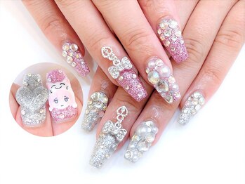 ネイルコレクション ピンク(Nail Collection Pink)/推し活：推しネイル：イニシャル