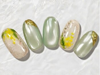 ネイルランド 橋本店/ミモザネイル