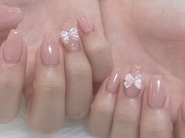 ワンカラー+リボン