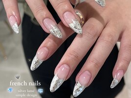 シルバーラメフレンチ