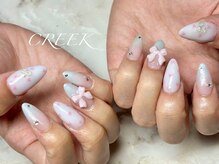 クリーク(CREEK)/ピンク水色ガーリースカルプ