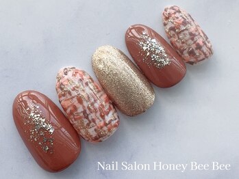 ハニービービー(Honey Bee Bee)/暖色ツイードネイル