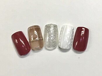 ネイルアンドまつげ リュフェール 五反田(Nail Lufaire)/チェックニットネイル