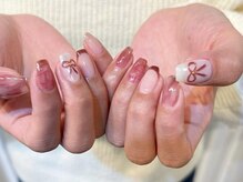 アイネイルズ 梅田店(I nails)/ぷっくりリボンデザイン￥9700