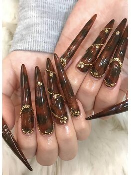 エスフィーネイルサロン ブリーユ(Esfy nailsalon Brille)/べっ甲風レオパード