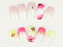ライトネイルズ イバラキ(light nails IBARAKI)/手書きフラワーネイル♪