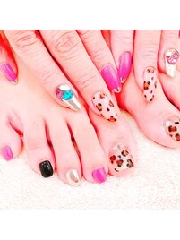 ヒョウ柄　ハンドフット