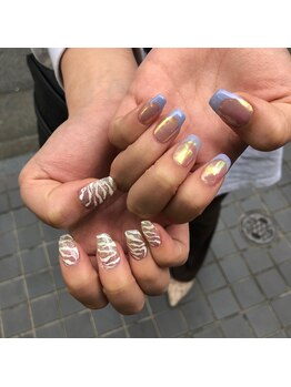 グラマラス アンジェアイ 荻窪店(glamourous ange eye)/ゼブラネイル