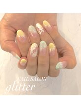 ネイルサロン グリッター(NAIL SALON glitter)/プルメリアネイル
