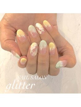 ネイルサロン グリッター(NAIL SALON glitter)/プルメリアネイル