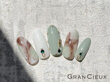 クアトログランシュ 青葉台(QUATRO×GranCieux)/大理石 ターコイズ 夏 ネイル
