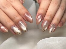 マグネット×押し花の春ネイル☆