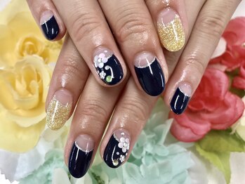 ダブルネイル(Double Nail)/ホロフラワーネイル☆