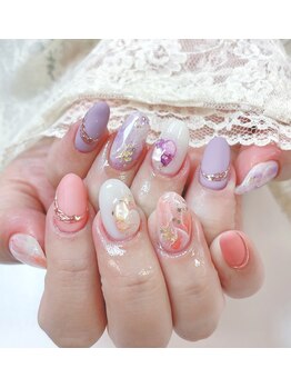 パステル大理石ネイル★