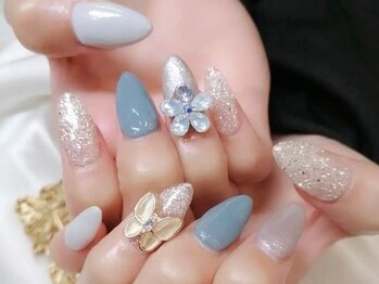 アンジュネイル(Angenail)/ワンカラー&デカparts nail