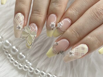 リボンアディクト(ribbon addict)/黄色ネイル♪