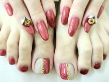 ネイルサロン ドレス(Nail Salon Dress)/【山川】シンプルボルドー