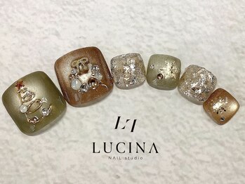 ネイルスタジオ ルキナ(LUCINA)/c-452 クリスマスフットネイル