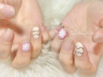 ツクシ 河原町(tsukushi)の写真/【6本アート¥8500】ネイル初めての方にもおすすめ♪丁寧なカウンセリングで理想のネイルに!