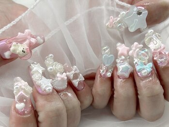 リボンアディクト(ribbon addict)/ゴテゴテパステルネイル☆