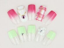 ライトネイルズ イバラキ(light nails IBARAKI)/ガーリーなお出かけネイル♪