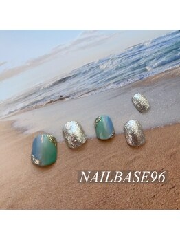 ネイルベースキュウロク(NAILBASE96)/3月フット定額デザイン