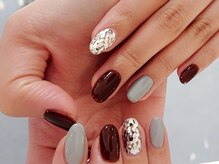 ネイルスミス 高松店(Nailsmith)/ブラウン×ホログラム