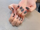 アシンメトリーネイル/ブラック