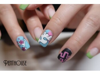 ペントハウス(Penthouse)/ポップな和柄/海外ネイル