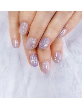 ディアリーネイル(Dearly Nail)/水彩フラワーネイル