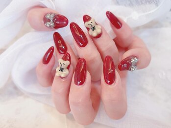 ネイルサロン デコール(NAIL SALON Decor)/メタルリボンクマパーツネイル