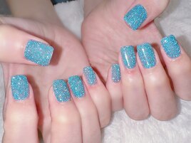 #フラッシュネイル#ブルーネイル