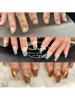 ジュジュ(Juju)/ジェルチップ長さだし　ラメグラ