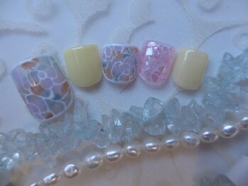 ★Footタイダイフラワーネイル★