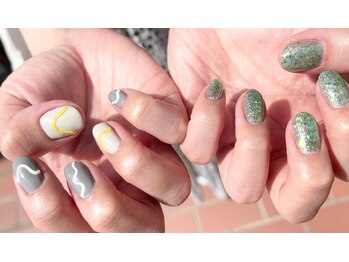 ネイル シスター(nail sister)/うにょうにょ×ラメネイル