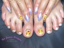 アン ジョーヌドラゴ/【フットネイル】ひまわりネイル