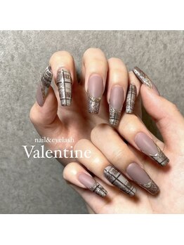 ネイルサロン ヴァレンタイン(nailsalon Valentine)/チェックフレンチネイル