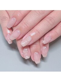 ちゅるんネイル/薔薇パーツ