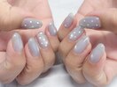 水色マグネット 白 ドット