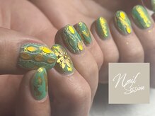 ネイルセッション(nail session)/アンティークテイストなグリーン