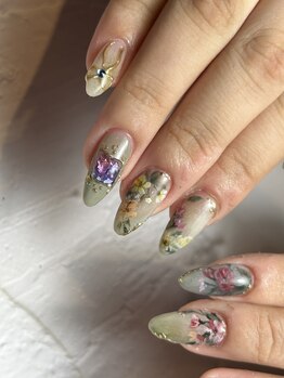 アトリエループ(atelier Loop by shiho)/手描きフラワーネイル