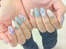 シェルとお花のプランプネイル