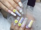 夏ネイル、花ネイル