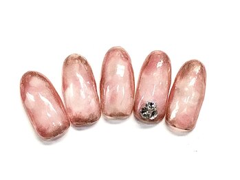 ネイルアンドまつげ リュフェール 五反田(Nail Lufaire)/ピンクミラーニュアンスネイル