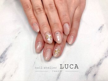 ネイルアトリエルカ(nail atelier LUCA)/W-502 大人ナチュラルラメネイル