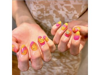 ウェイビーズ ネイル(wavy's.nail)/マーブルネイル×キティー