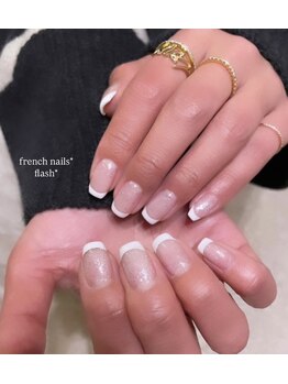 プティットスリール 西尾店(Petit Sourire)/フレンチネイル*土台フラッシュ*