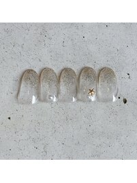 キラキララメの夏ネイル