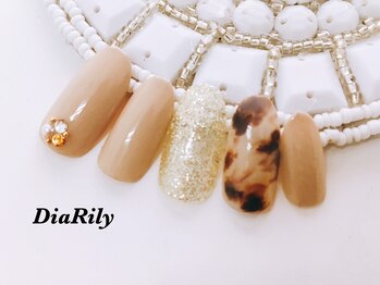 ディアリリー(Dia Rily)/秋の白べっ甲ネイル★初回¥6980