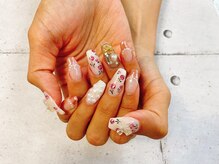 ネイル ビューティーマジック 葛西本店/手描き薔薇ネイル